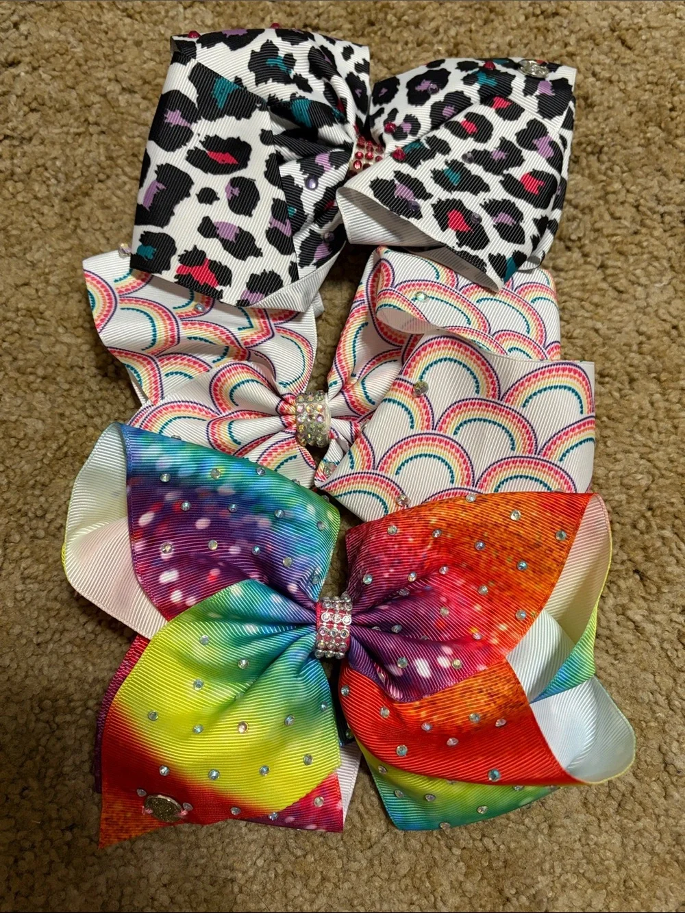 Set of 7 Jojo Bows-Multicolor Sequin & Pattern Hair Bows - Pack of Assorted Styl